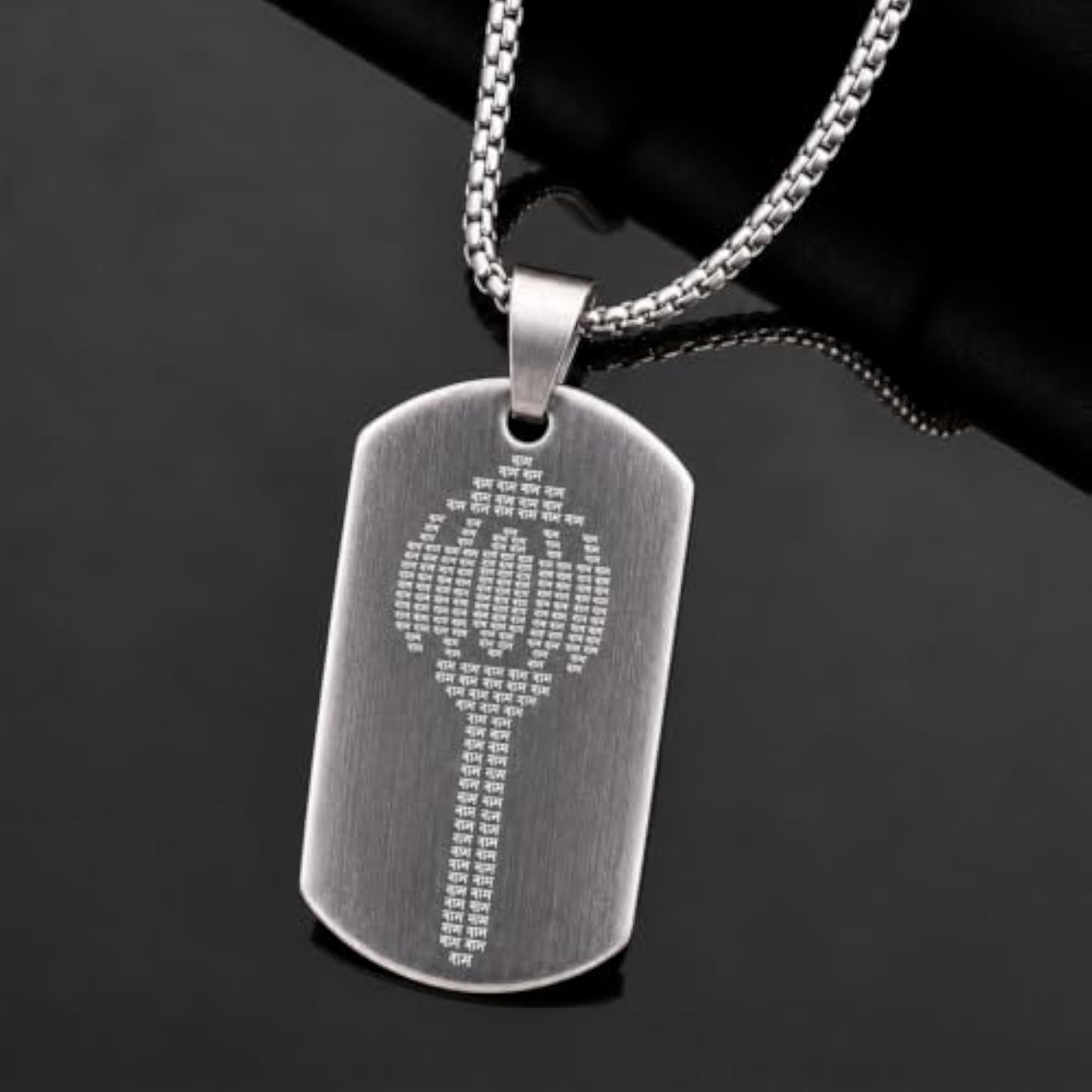 Sacred Lord Ram Name Stainless Steel Pendant Necklace